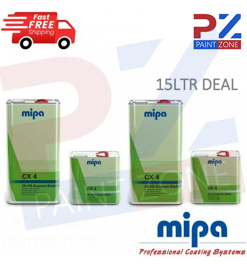 MIPA CX 4 EXPRESS 2 X KLARLACK CLEARCOAT LACQUER WITH HX 4 HARDENER - 7.5LTR KIT